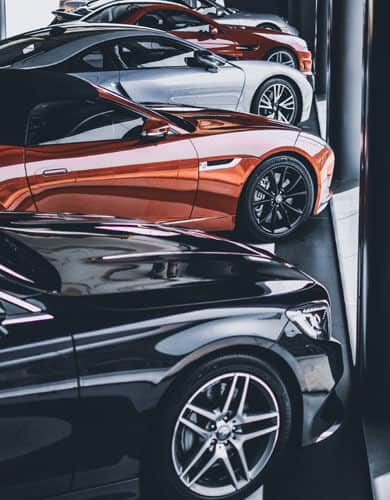 Sports cars with tinted windows